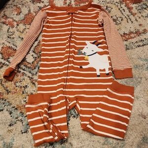 Carter's 3t Goat Zip Pj Pajama Footless